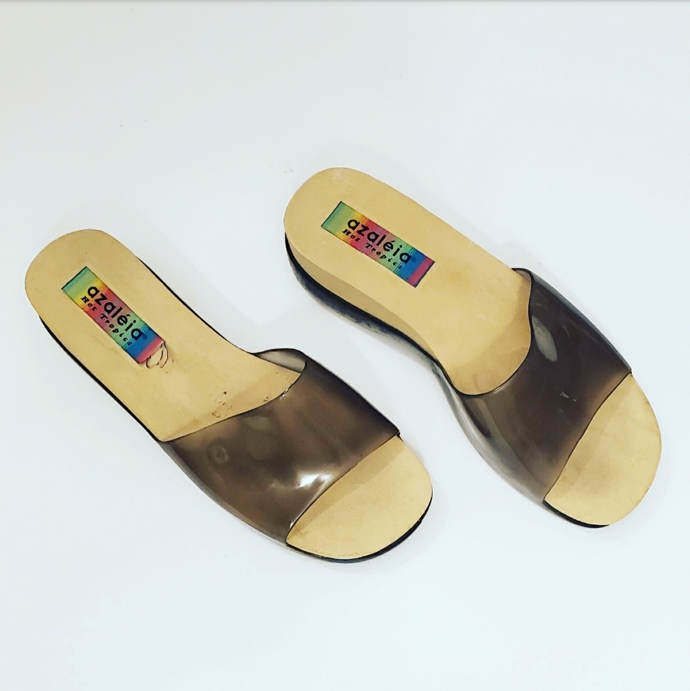 Azalèia Hot Tropic Vintage Core Transparent Grey Open Toe Sandals 10